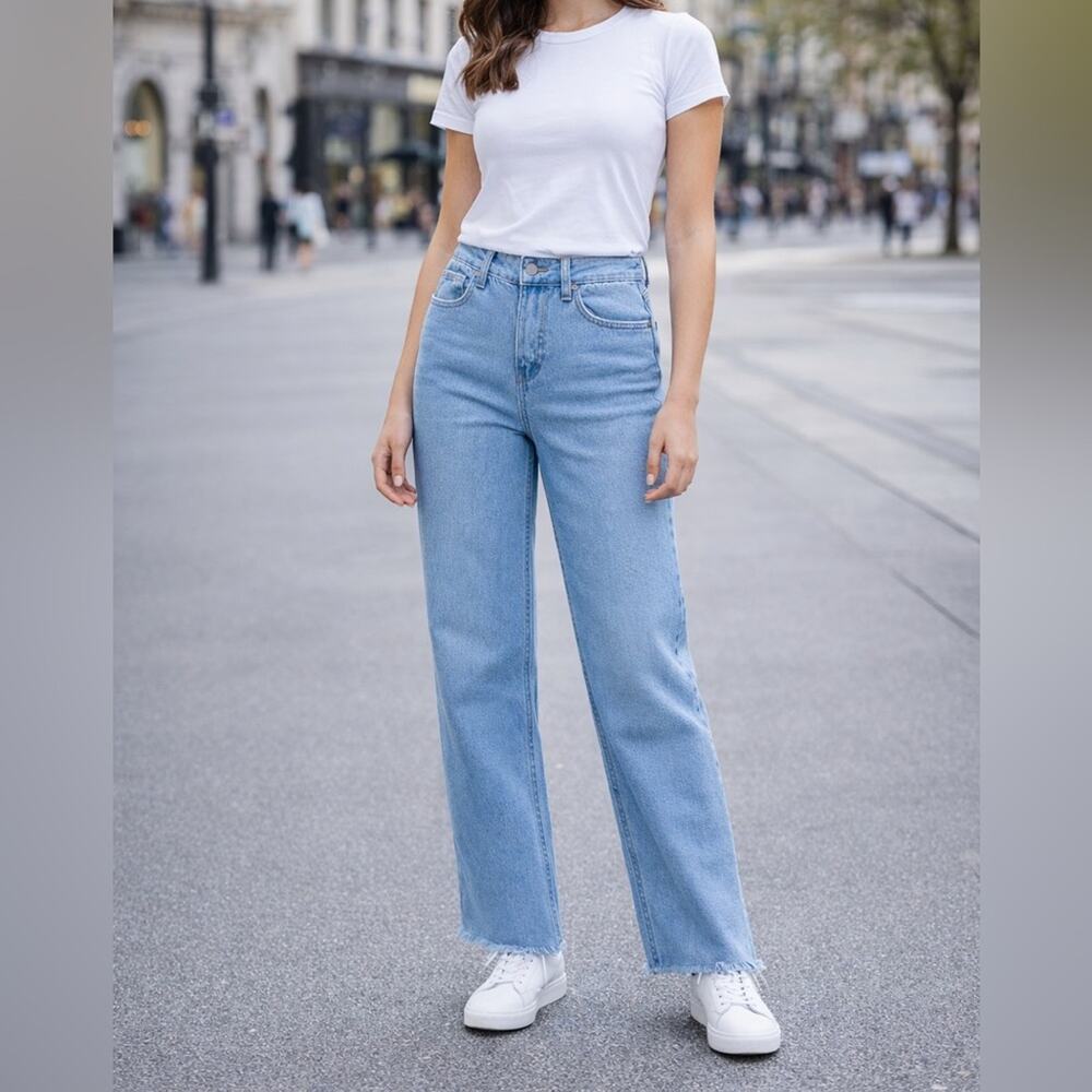 Sincerely Jules Women's Light Blue Denim Straight Jeans size 25